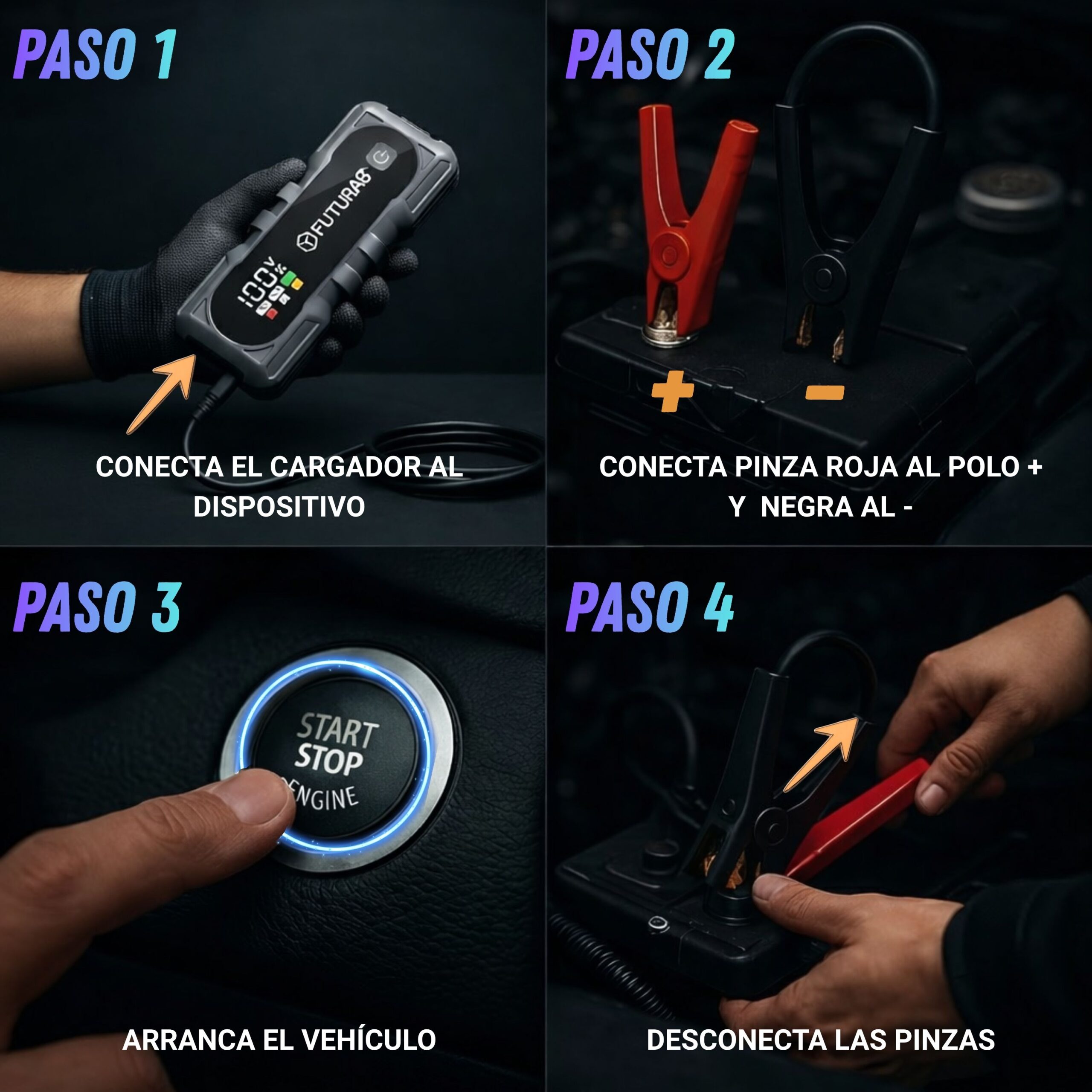 Paso a paso arrancador de Baterias